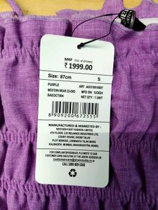 Purple Co-ord Set (Bandeaus Top With Pants)