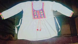 Embroidered White Top
