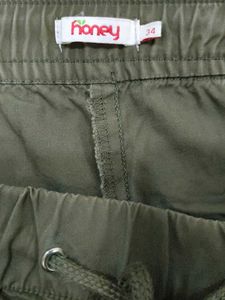 Olive Green Casual Pants