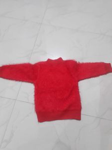 New Red Woolen Baby Girl Sweatshirt