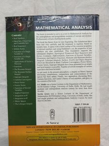 Mathematical Analysis SC Malik &amp; Savita Arora