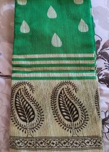 NEW Green Art Silk Saree