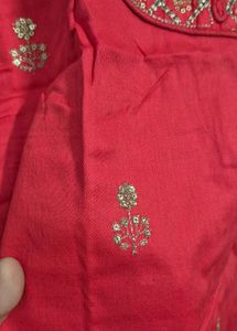 Elegant Red Embroidered Kurti