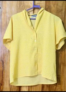 Vintage Yellow Button-Down Top