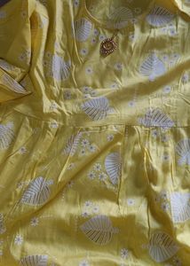 Yellow Floral Print Salwar Kameez Set