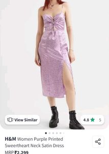 H&amp;M Sweetheart Neck Satin Dress