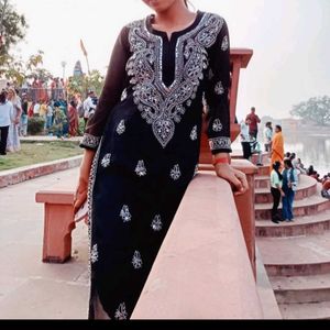 Stylish Embroidered  Chickenkari Kurti