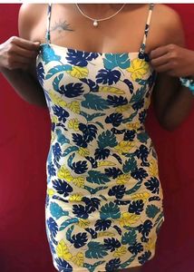 Floral Mini Detachable Strap Dress