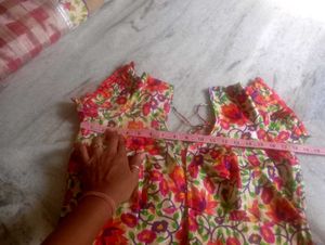 Floraland chex Saree with stiched Blouse