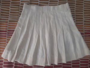 White Pleated Skirt Thrift Cute