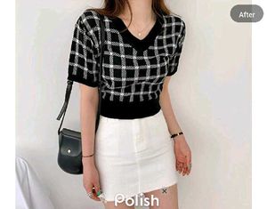 New With Tag Korean Boxy Cute Top