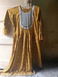 Elegant Mustard Embroidered Kurta