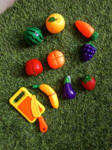 Hardly Used Fruits With Knife Cut Toy