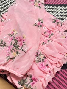 Casual Puff Top (Flowers Print)