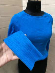 MANGO Blue Long Sleeve Pullover