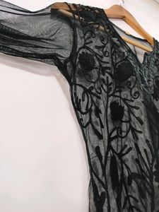 Women Black Self Designed Transparent Kurti | Bust