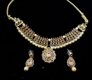 Gold Plated Necklace With Earrings