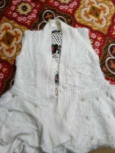 Crochet Cardigan with Floral Detail