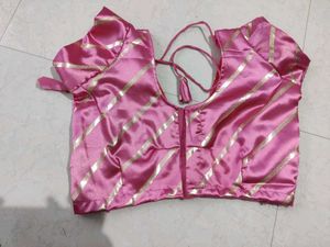 Pink Striped Lehenga Choli Set