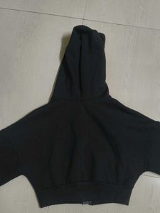 Black Cropped Hoodie
