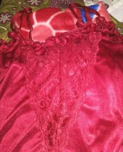 Beautiful Maroon Colour Night Gown Comfortable