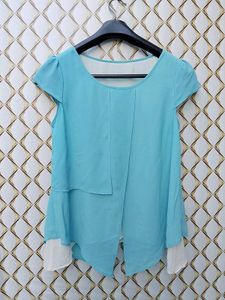 New With Tag Trendy Korean Flair Blue Pullover