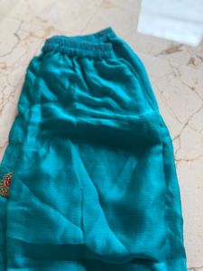 Teal Embroidered Indian Pants