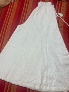 White Embroidered Palazzo Pants