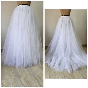 White Tulle high low  skirt