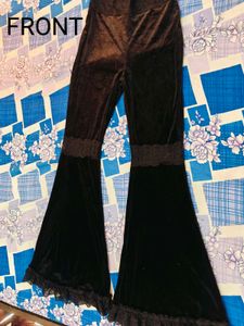 Black Velvet Flare Pants