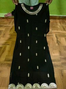 Elegant Black Kurta with pants