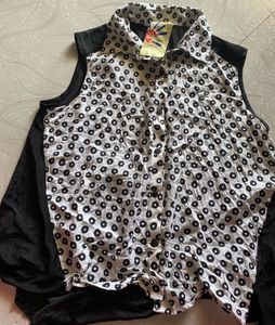 New Remanika Polka Dot Sleeveless Top – Size M
