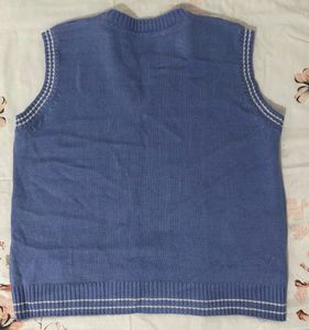 Blue Knitted Sweater Vest