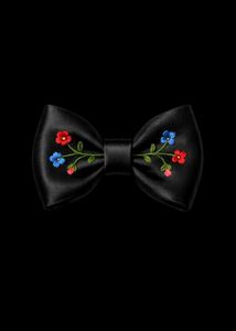 Floral Embroidered Bow Hair Clips (pack of 3)