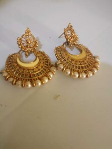 Golden Chandbali Earrings