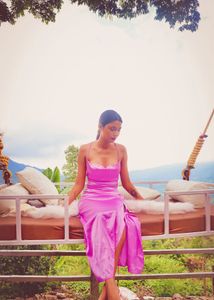 Pink Satin Slip Dress
