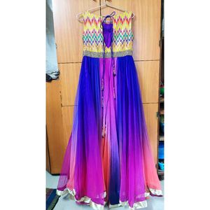 Multicolored Sleeveless Gown