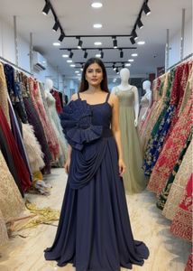 Elegant Purple Embroidered Gown
