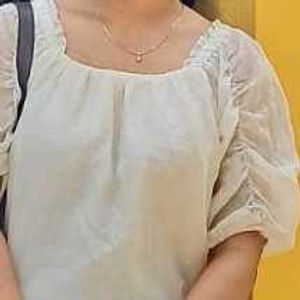 White Puff Sleeve Top