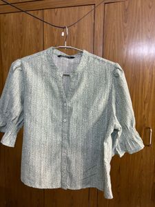 Green Print Blouse