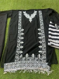 Elegant Black Embroidered Kurta Set