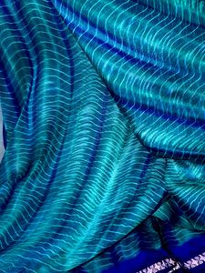 Pure Chiffon Green/Blue Saree