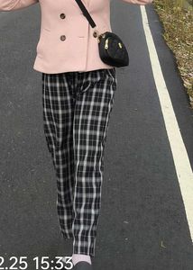 Black &amp; White Plaid  Pants