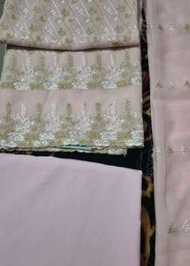 Elegant Pink Embroidered Suit Set