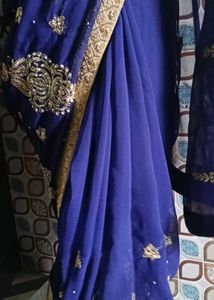 Navy Blue Colour Traditional Look