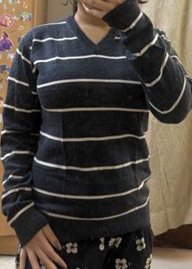 Striped V-Neck Sweater