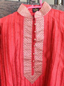 Men Festive Kurta Red Colour