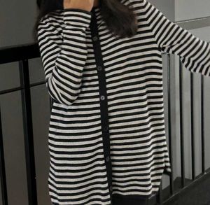 Striped Oversized Long Line Sweater Grab Fast