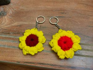 Crochet Sunflower Keychains