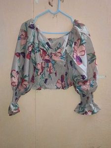 Peach floral top